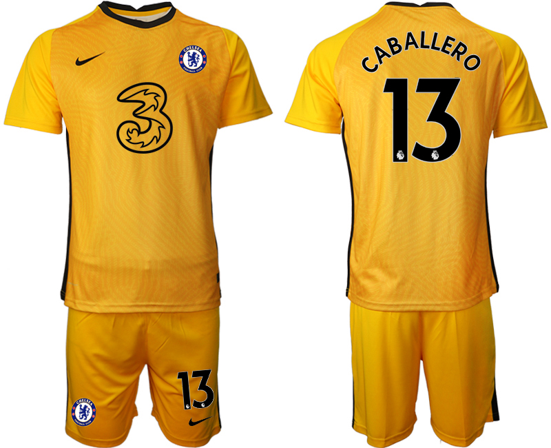 Men 2021 Chelsea yellow goalkeeper 13 soccer jerseys